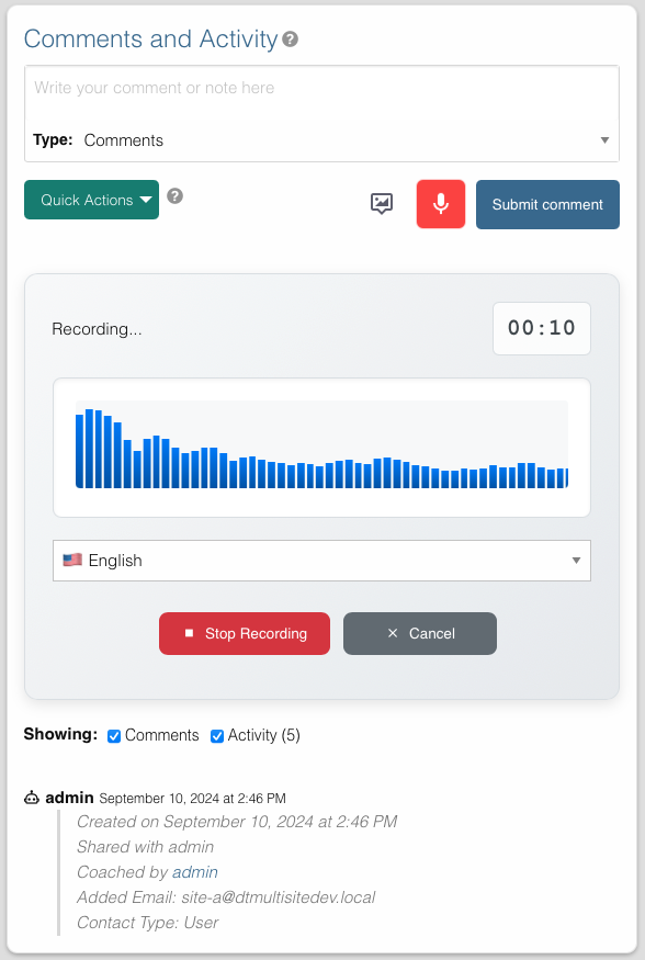Voice Message Interface