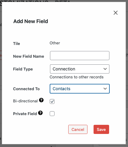 Connection Field Type 1