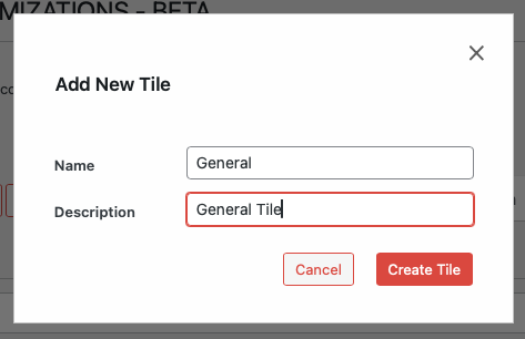 New Tile Modal