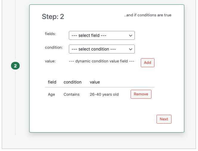 Step 2: Conditions
